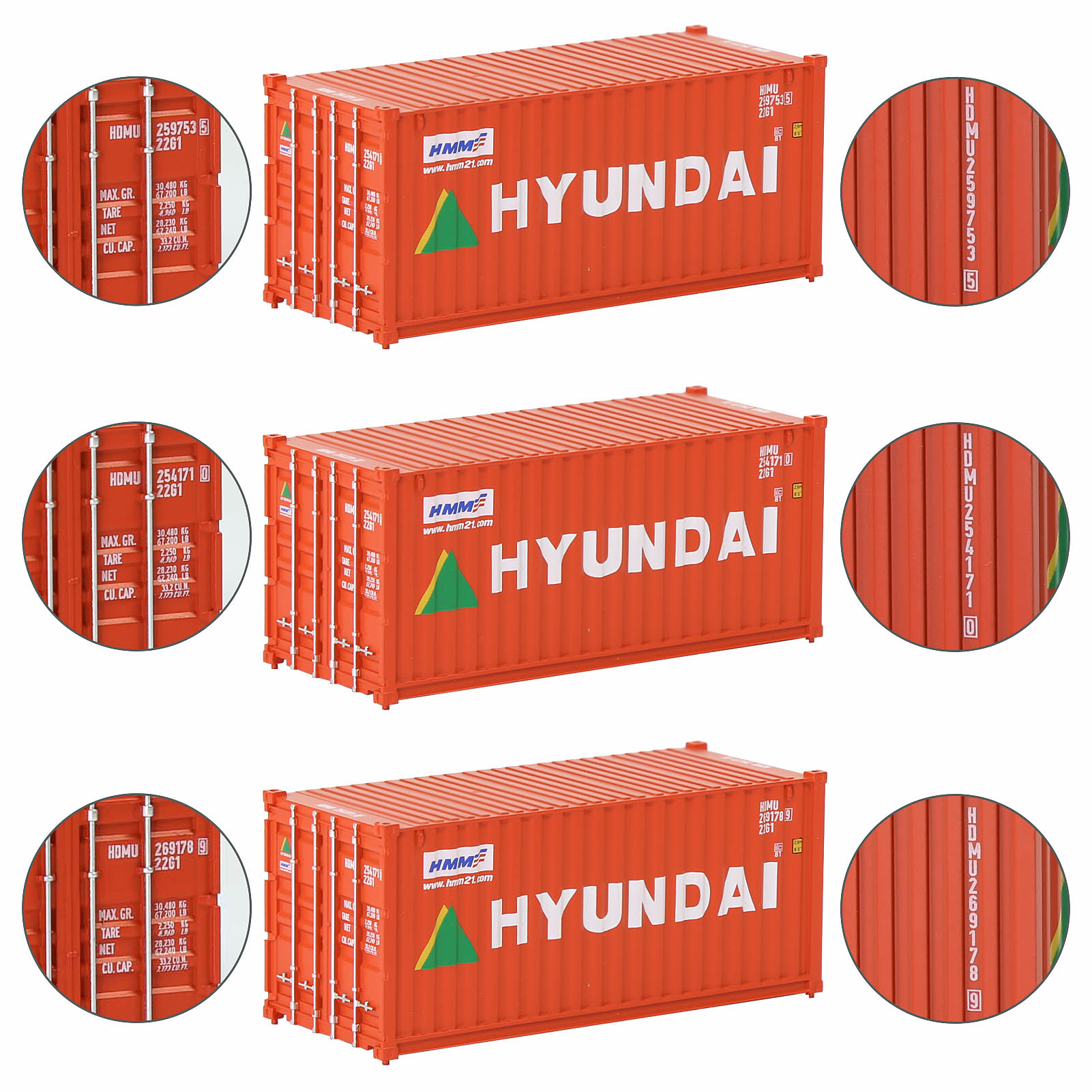 HO Scale 1:87 20ft Shipping Container 20' Cargo Box Model